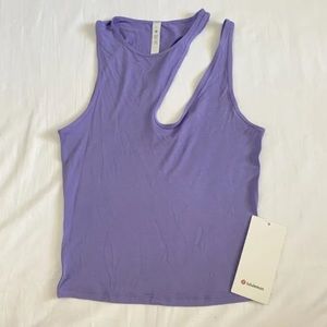 Lululemon Shoulder Cut-Out Yoga Tank Top LW1EHSS DKLA Lavender Women’s Size 8